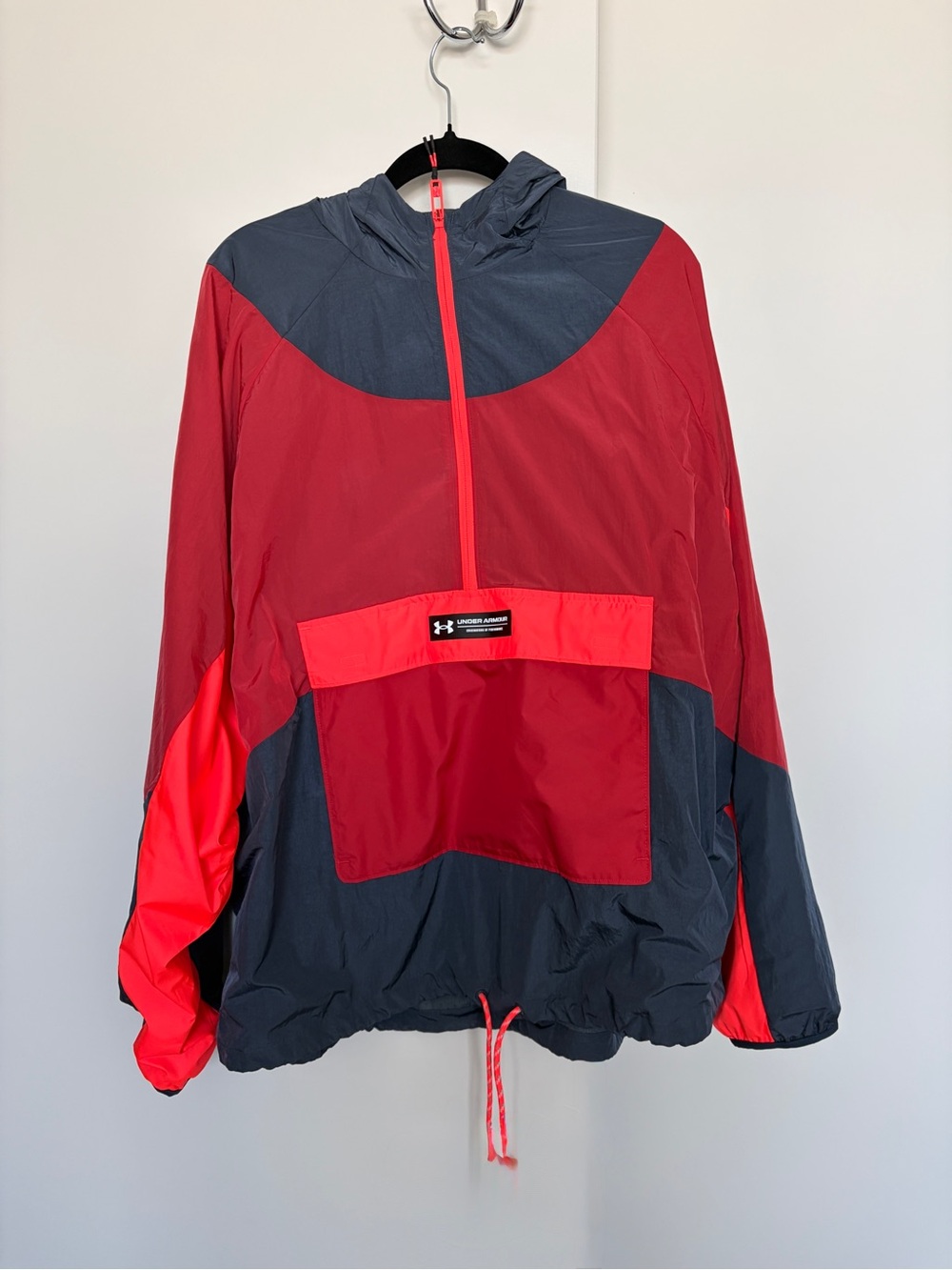 Under Armour Red and Navy Quarter Zip Windbreaker